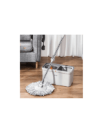 CCKO Hands-Free Spin Mop with Microfiber Mop Head and Double Compartment Bucket (CK9623)