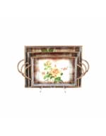 Set of 3 rectangular metal trays 8173-3 - Image 2