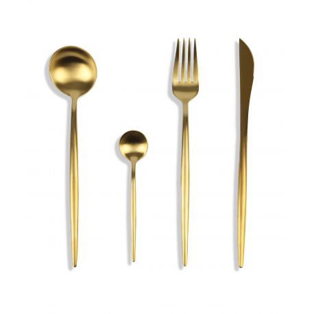 Gold kitchenware cutlery set