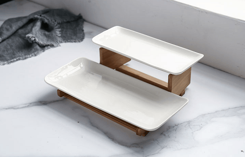 Untitled Porcelain serving plates 2 pcs rectangular JD7415 - Image 1