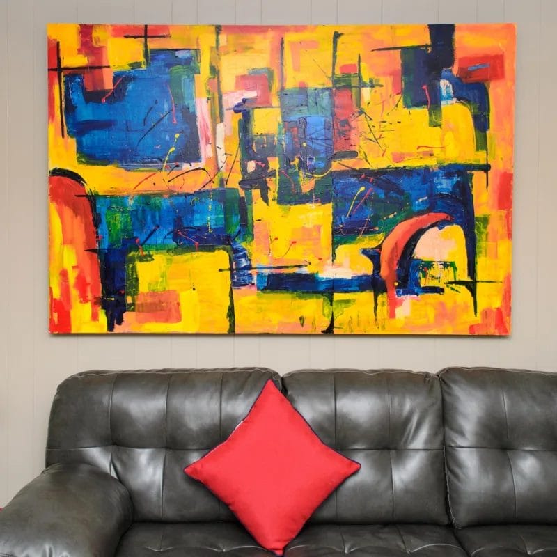 Wall art above couch