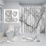 Marble Shower Curtain Set with Rugs 1404-25