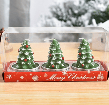 Christmas Tree Candles Set Of Three