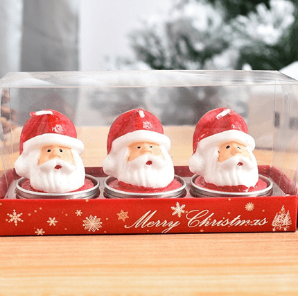 Christmas Santa Candles Set Of Three