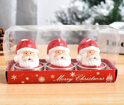 Untitled Christmas Santa Candles Set Of Three - Image 1