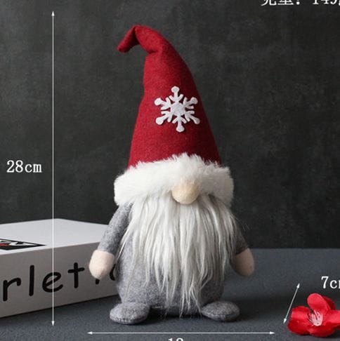 Untitled Christmas Faceless Doll Snowflake Grey&Red - Image 1