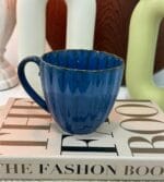 Porcelain Mug Blue Shell Shape - Image 2