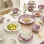 Porcelain Wave Plate Purple Set Of 6pcs - Image 2
