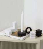 Ceramic Candle Holder Black 843-1
