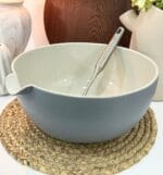 Porcelain Round Salad Bowl Grey Large