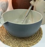 Porcelain Round Salad Bowl Grey Large - Image 3