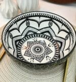 Porcelain Round Salad Bowl Black Designed