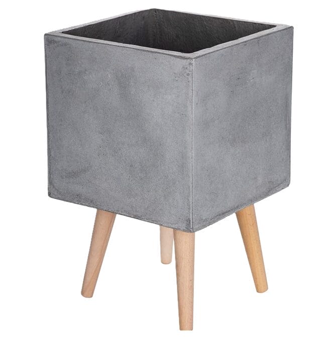 Untitled Cement Flower Pot Square Without Plant - Image 1